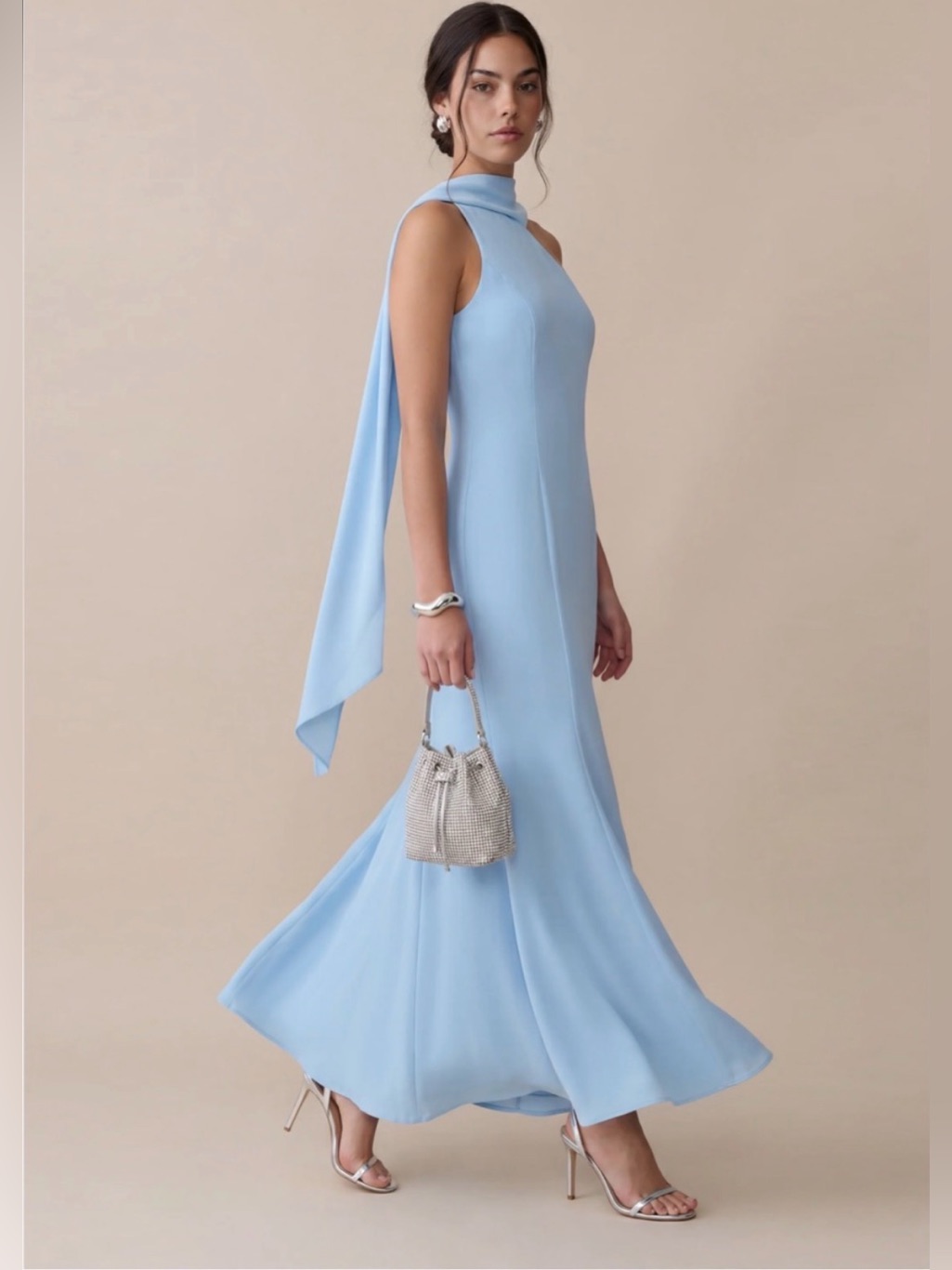 Nwt O.P.T Citara Chiffon Draped Elegant Few Moda Dress Size 4